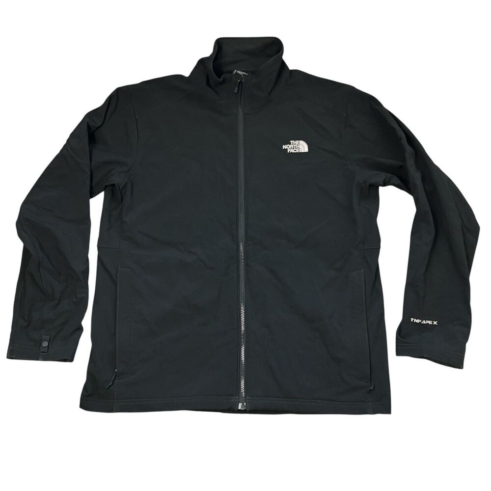 The North Face Apex Jacket Mens XL Black Softshell Full Zip Fleece Lined Outdoor